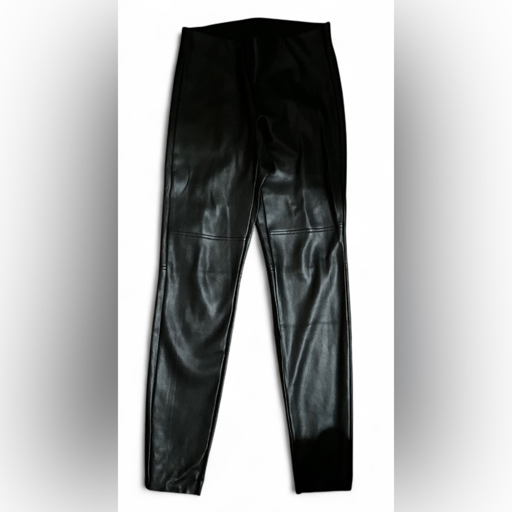 8 by YOOX Stretch Faux Leather Leggings Mens M Black High Rise Slim Fit